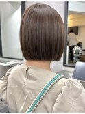 ぱつっとボブ/縮毛矯正/酸性ストレート/切りっぱなし/ボブ