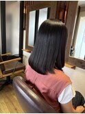 黒髪ミディアム美シルエットストレートヘア髪質改善20代30代40代