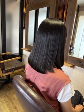 ヘアーズ はれるや(hair's) 黒髪ミディアム美シルエットストレートヘア髪質改善20代30代40代
