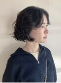 ボブパーマレイヤーパーマショートパーマ大人ボブ黒髪ボブ