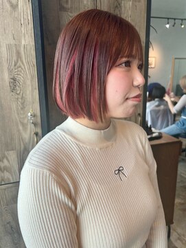 ヘアーループセラデザインワークス(Hair ruup Sela design works) チェリーピンクのインナーボブ