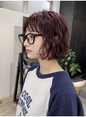 ボブパーマ/ニュアンスパーマ/ショートパーマ/ピンクブラウン