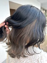 クラン バイ ナチュラル(clan by Natural) ブルーブラック/インナーカラーで魅せる大人ボブ/ツートンカラー