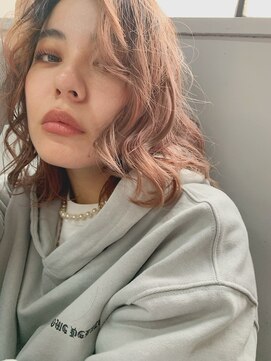 チャプター 問屋町(chapter) ケアブリーチコーラルピンクベージュカラーレイヤーカット韓国