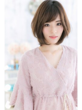 ミック ヘアアンドビューティー 大山店(miq  Hair&Beauty) ひし形シルエット斜めバングダークアッシュミニウルフボブa1