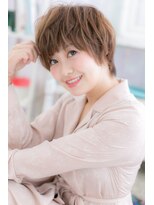 アシンメトリー大人フェミニン小顔くせ毛マッシュパーマb1