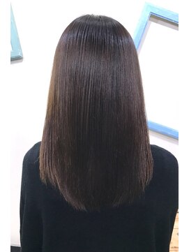 バームヘア(balm hair) 20代30代40代ストレートアッシュベージュ髪質改善大人セミディ