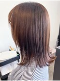 20代30代立体感グラデーション透明感アッシュブラウンミディアム
