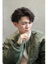 サンズ 梅田(SUNS)&nbsp;波巻きスパイラルパーマアップバングセット