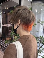 ヘアーアンドメイク ビス(HAIR&MAKE bis) デザインカラーブラウン×オレンジ【久保田帆香】