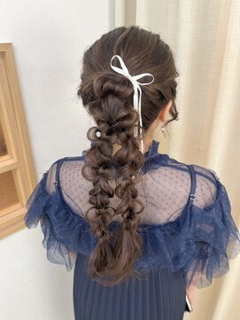ソノ(sono) ツインポニー 編みおろし 編みおろしツイン 参列ヘア ライブヘア