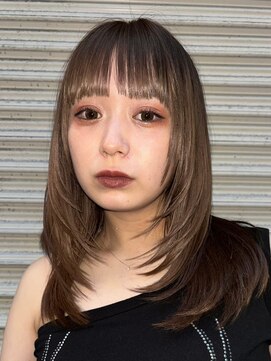 ノイ(noi) 顔周りレイヤーカットくびれヘアミルクティーベージュカラー