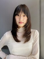 トリッカ シブヤ(TRICCA SHIBUYA)&nbsp;レイヤー/顔周り/前髪/ロング/ブラウン/ストレート/ベージュ