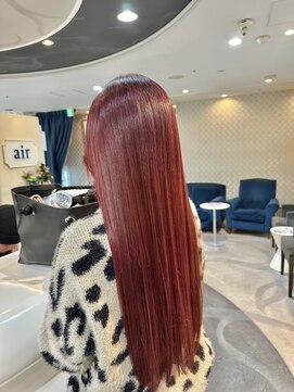 エアー 青山(AIR) ボルドーカラーワインレッドブリーチなしカラー