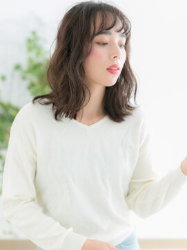 プリモア サロン ハナレ 綾瀬(primoA salon HANARE) 綾瀬/髪質改善/チャコールグレー×ゆるふわミディアムl