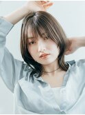 外ハネくびれミディ20代30代◎前髪なし大人韓国風レイヤー越谷