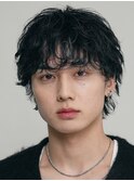 メンズパーマルーズパーマシャドウパーマッシュウルフゆるめ