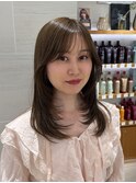 美髪レイヤーカット/顔まわりレイヤー/くびれミディアムレイヤー
