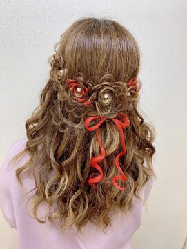 ヘアセットアップス(UP's) お花＆ひもリボン♪目立たず目立つ！『フルールヘア』( *´艸｀)