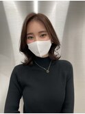 ダブルカラー長めボブレイヤーボブナチュラルボブミディアムボブ