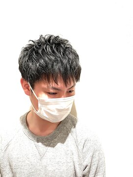 銀座マツナガ 浅草店 20代30代40代メンズビジネスパーマアッシュブラック