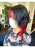 【W_SALON 河原町】ウルフカット×派手髪レッド