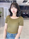 《袴田》前髪ありくびれミディアム × 濃いめアッシュ