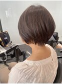 大人かわいい☆丸みショート グレージュカラー シルキーベージュ