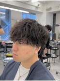 縦落ちパーマフェードカットスパイラル波巻きパーマツイスパ