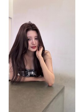 ノク 渋谷(nok) サナちゃんアンバーラベンダー_オリーブベージュレイヤーカット