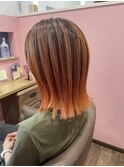 ＊バレイヤージュ×オレンジ＊