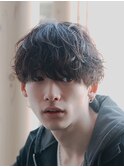 渋谷シャドウパーマメンズ波巻きパーマ韓国メンズマッシュウルフ