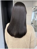 大人チャコールグレージュ×艶髪ゼロアルカリストレート
