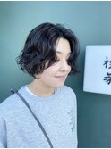 大人無造作ボブパーマ