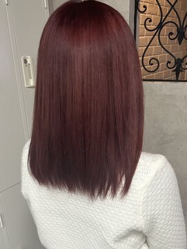 ルノン(LUNON) ホワイトグレージュミニウルフチェリーブラウンデジタルパーマ