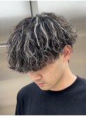 渋谷スパイラルパーマメンズハイライトカラーメッシュカラー