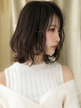 カバーヘア ブリス 志木南口駅前店(COVER HAIR bliss) 黒髪クラゲヘア小顔ハッシュカットゆるふわボブパーマ30代40代W