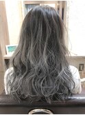 外国人風バレイヤージュ♪ブルーシルバ―/オンブレ