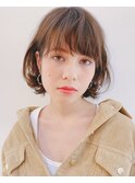 小顔 ワンサイドショート ブランジュ ハイライト ダブルバング