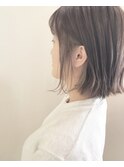 インナーカラー_マロンベージュ Aラインボブ かきあげ
