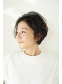 前髪なし耳かけショート