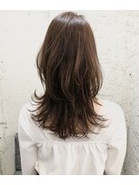 ペネロープ(Penelope)&nbsp;セミロングレイヤー/くびれレイヤー/ピンクベージュ/長め前髪