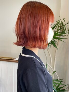 メロウヘア(Mellow hair) オレンジ/ダブルカラー/外ハネボブ