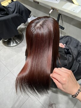 ロンドメリア 天神大名店(Lond Melia) ★くびレイヤーエモージュインナーグレージュ前髪ピンクベージュ