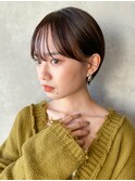くすみベージュ小顔透明感カラー秋色オリーブカラー_ba364152