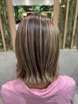 イメージア 町田店(IMAGE A) ハイライトブラウンぱつっとボブ外ハネ@30代40代50代60代