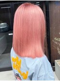 安積ハイトーンカラーレイヤーカットミルクティーベージュカラー