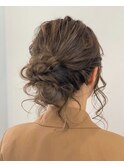 おだんごヘア/お団子/編みおろし/編み込み/結婚式 20代30代40代