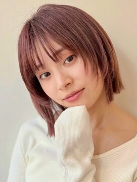 ガーデン 銀座(GARDEN) 顔まわりレイヤー/くびれヘア/アプリコットオレンジ夏/20代/30代