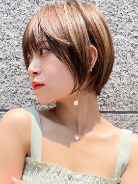 ビューブルー 亀戸錦糸町(VIEW BLUE) 暗めカラーグランマッシュショートボブ くせ毛髪質改善 縮毛矯正